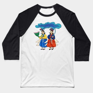 Minhwa: Taoist Fairy Sisters A-2 Type Baseball T-Shirt